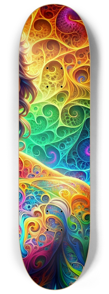 Psychedelic Fractal Native American Man #7 #3 8-1/4 Skateboard Deck