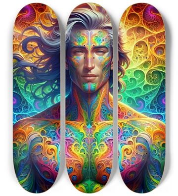 Psychedelic Fractal Native American Man #7
