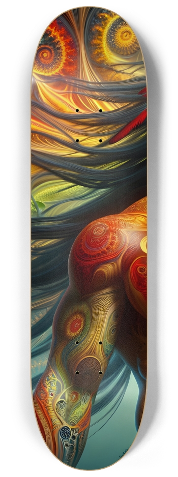 Psychedelic Fractal Native American Man #15 #1 8-1/4 Skateboard Deck