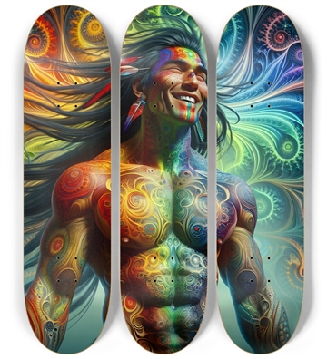 Psychedelic Fractal Native American Man #15