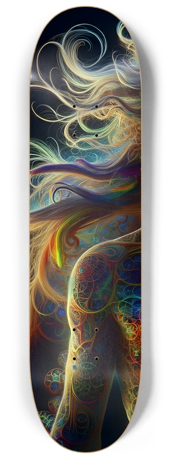Psychedelic Fractal Native American Man #18 #1 8-1/4 Skateboard Deck