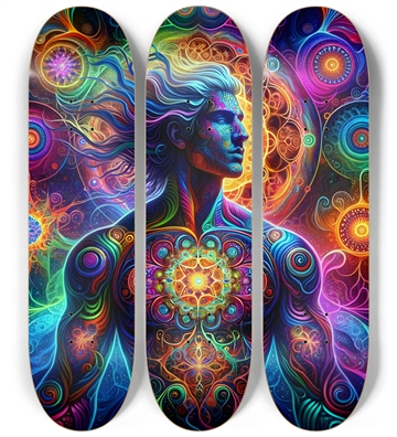 Psychedelic Fractal Native American Man #8