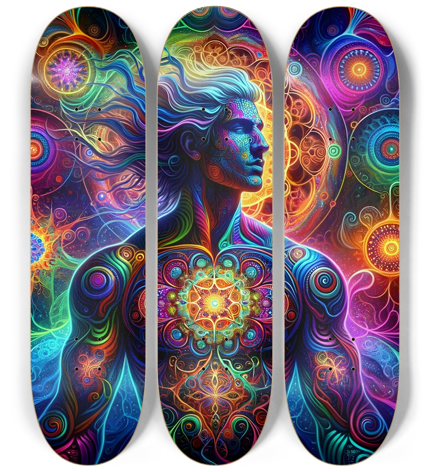 Psychedelic Fractal Native American Man #8