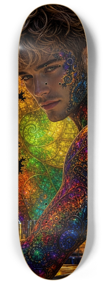 Psychedelic Fractal Dirty Blonde Bartender #8 #2 8-1/4 Skateboard Deck