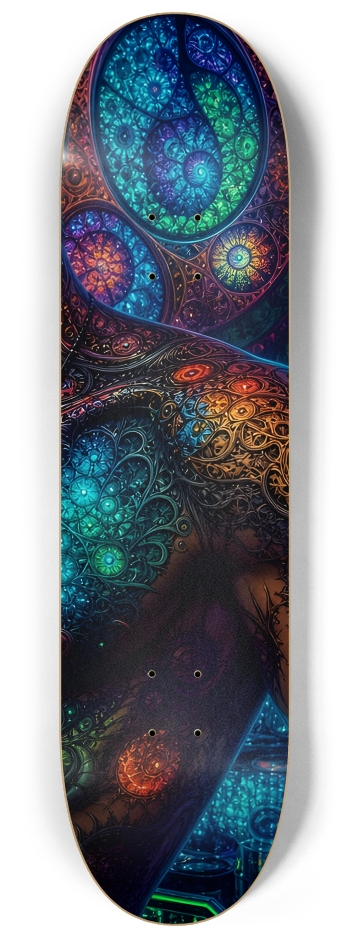 Psychedelic Fractal Dirty Blonde Bartender #6 #3 8-1/4 Skateboard Deck