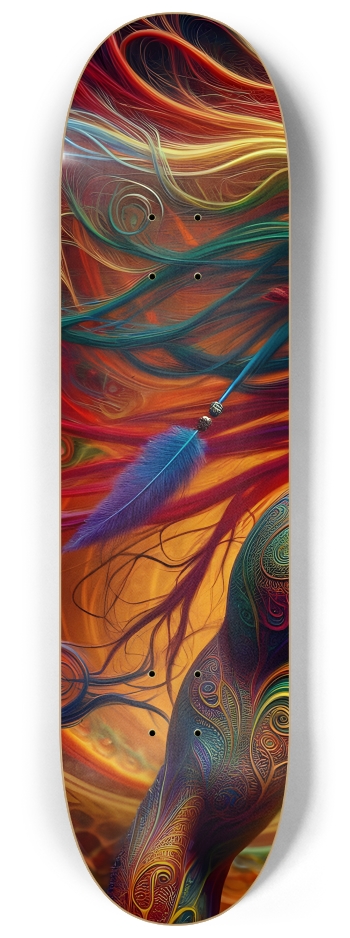 Psychedelic Fractal Native American Man #9 #1 8-1/4 Skateboard Deck