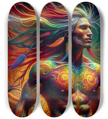 Psychedelic Fractal Native American Man #9