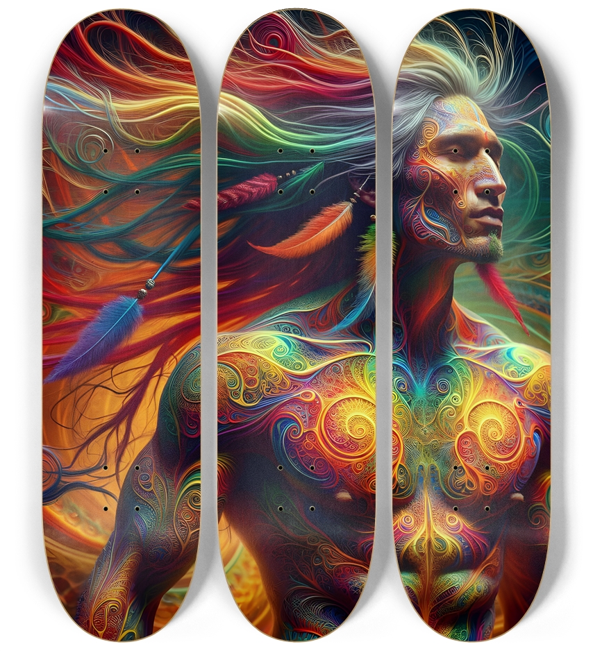 Psychedelic Fractal Native American Man #9