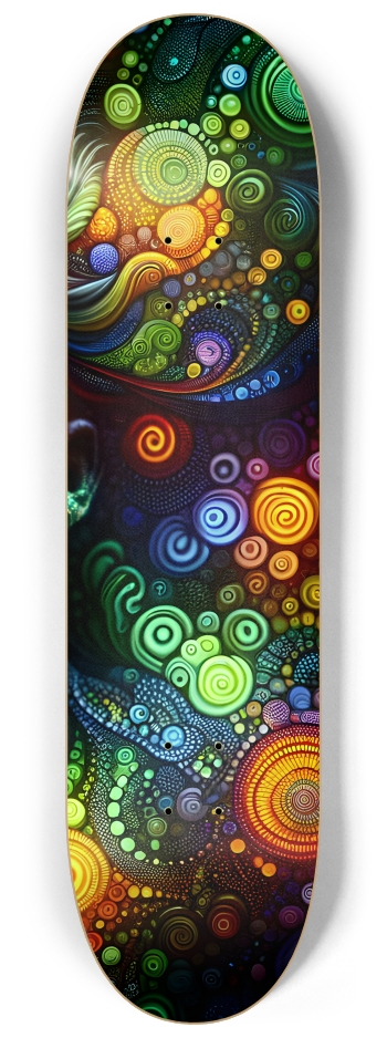 Psychedelic Fractal Native American Man #17 #3 8-1/4 Skateboard Deck