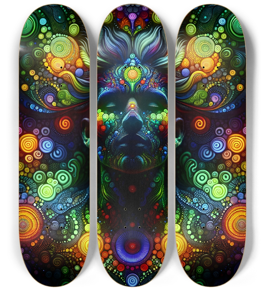 Psychedelic Fractal Native American Man #17