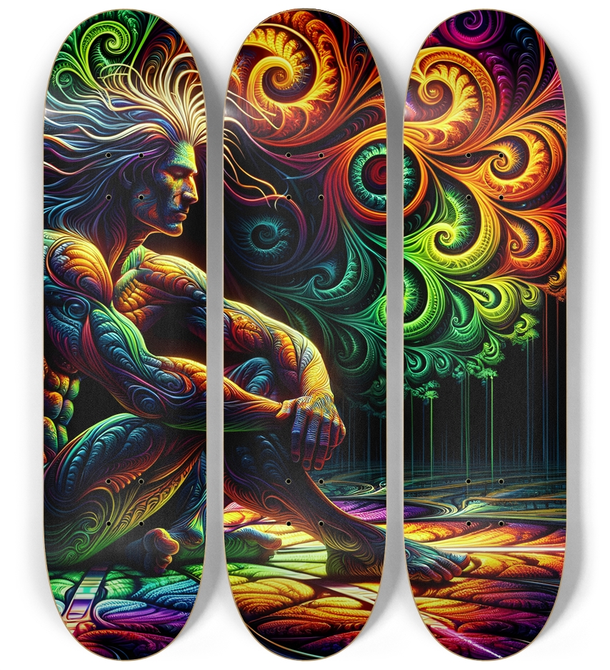 Psychedelic Fractal Native American Man #16