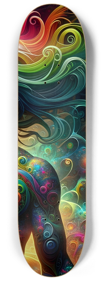 Psychedelic Fractal Native American Man #22 #3 8-1/4 Skateboard Deck