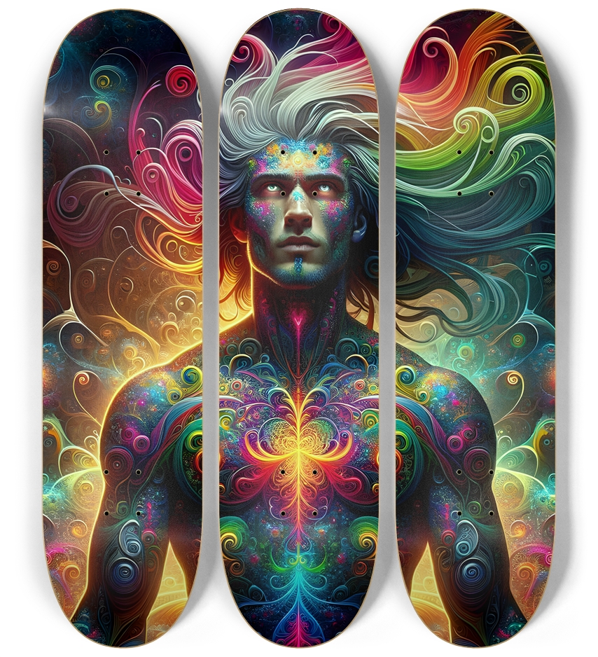 Psychedelic Fractal Native American Man #22