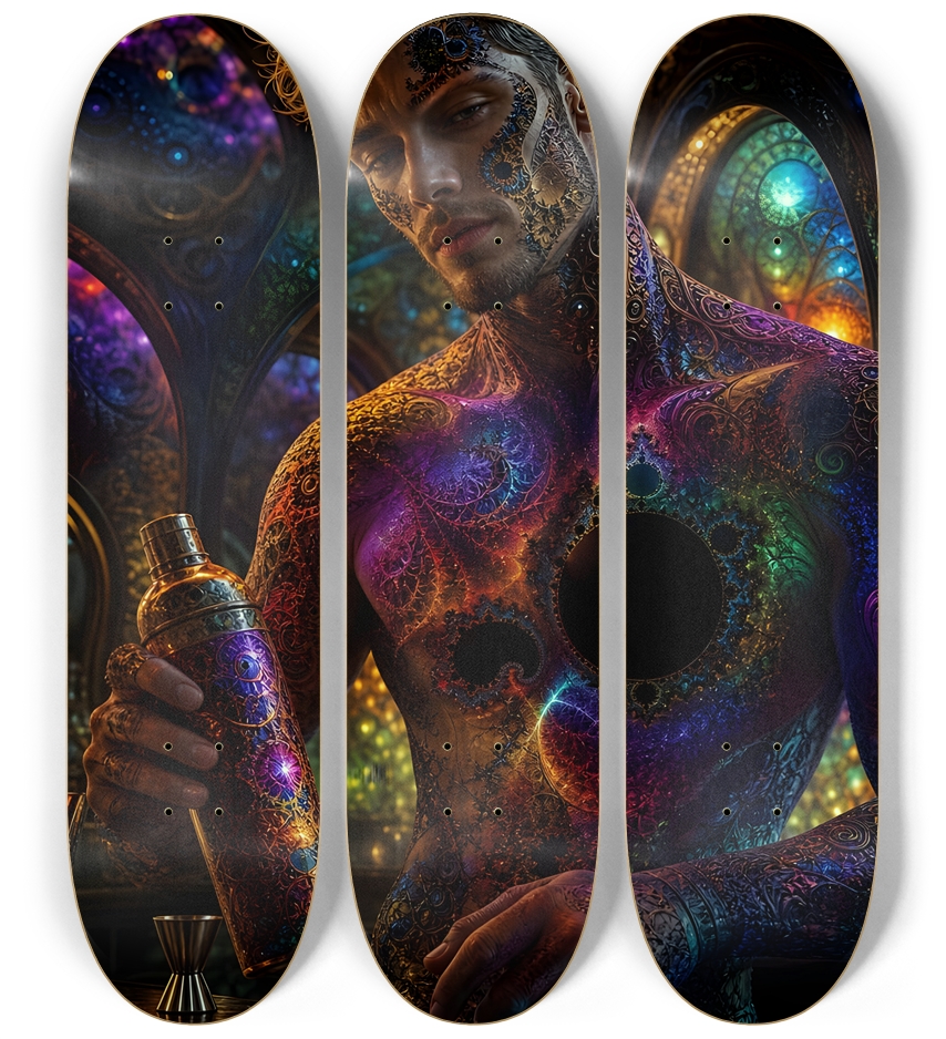 Psychedelic Fractal Dirty Blonde Bartender #19