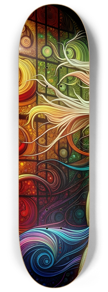 Psychedelic Fractal Native American Man #19 #1 8-1/4 Skateboard Deck