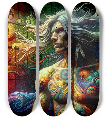 Psychedelic Fractal Native American Man #19