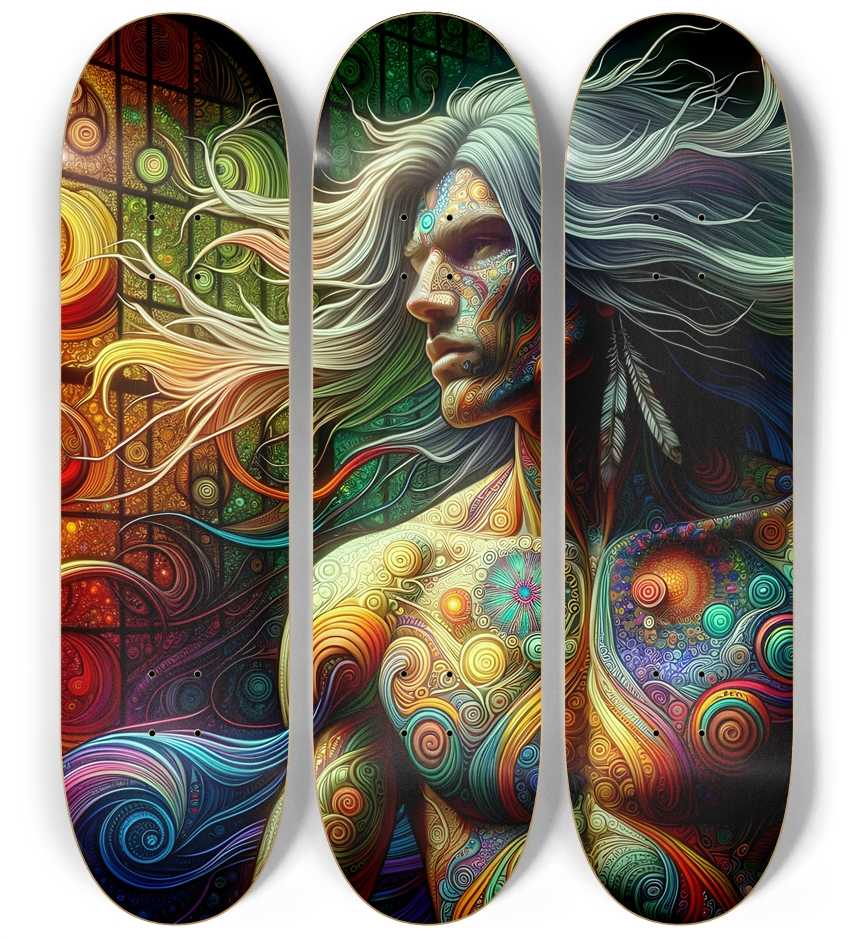 Psychedelic Fractal Native American Man #19