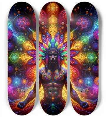 Psychedelic Fractal Native American Man #13