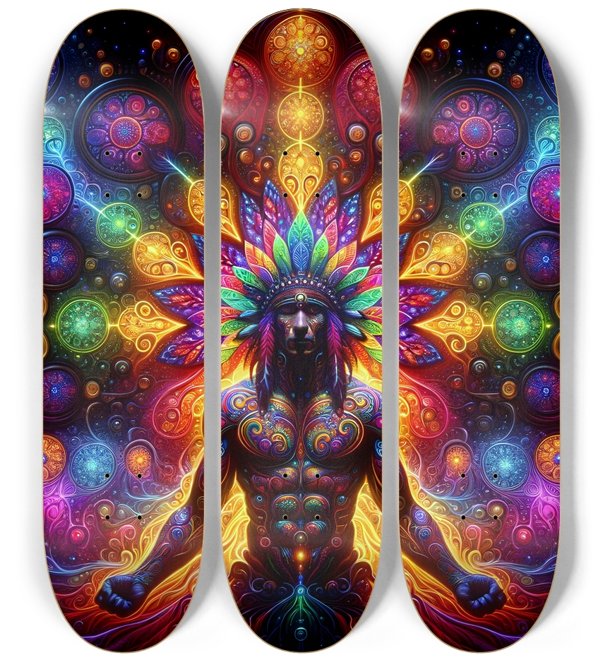 Psychedelic Fractal Native American Man #13