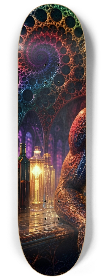 Psychedelic Fractal Dirty Blonde Bartender #13 #1 8-1/4 Skateboard Deck