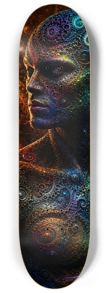 Psychedelic Fractal Alien #8 #2 8-1/4 Skateboard Deck
