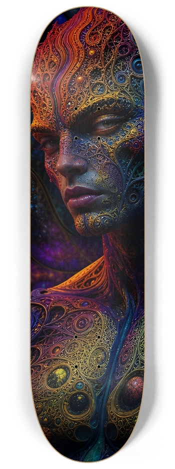 Psychedelic Fractal Alien #5 #2 8-1/4 Skateboard Deck