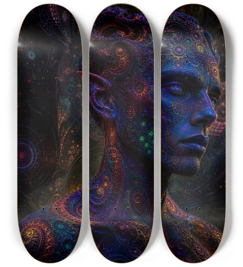 Psychedelic Fractal Alien #27 3 Deck Wall Series