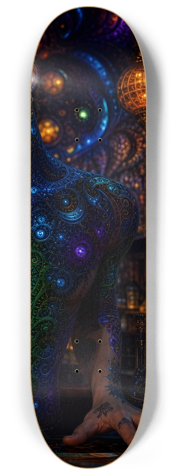 Psychedelic Fractal Dirty Blonde Bartender #30 #3 8-1/4 Skateboard Deck