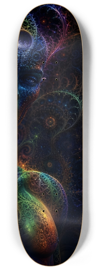 Psychedelic Fractal Alien #22 #3 8-1/4 Skateboard Deck