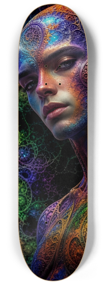 Psychedelic Fractal Alien #28 #2 8-1/4 Skateboard Deck