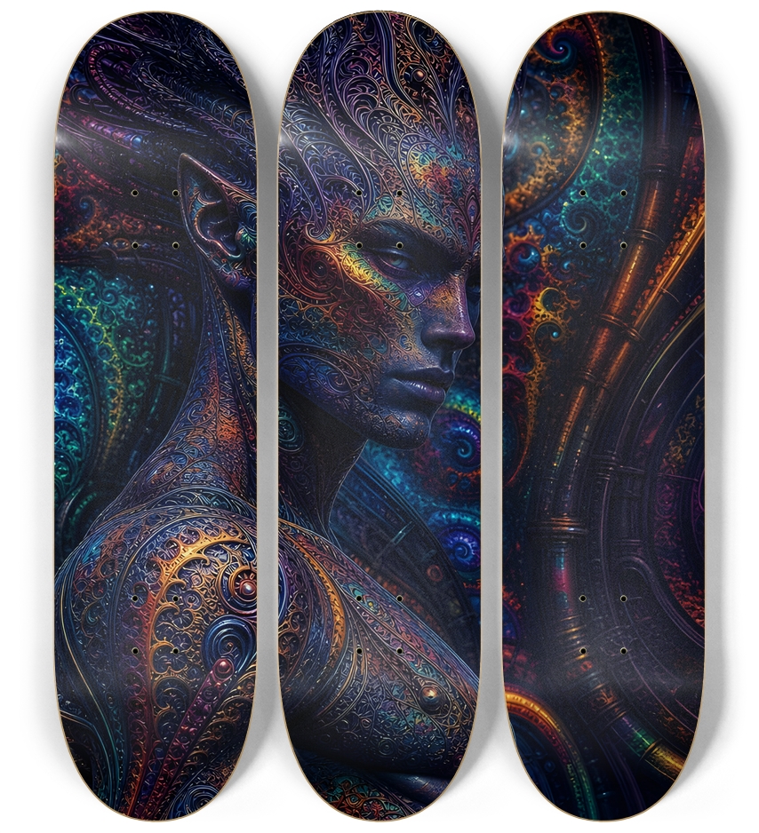 Psychedelic Fractal Alien #37 3 Deck Wall Series