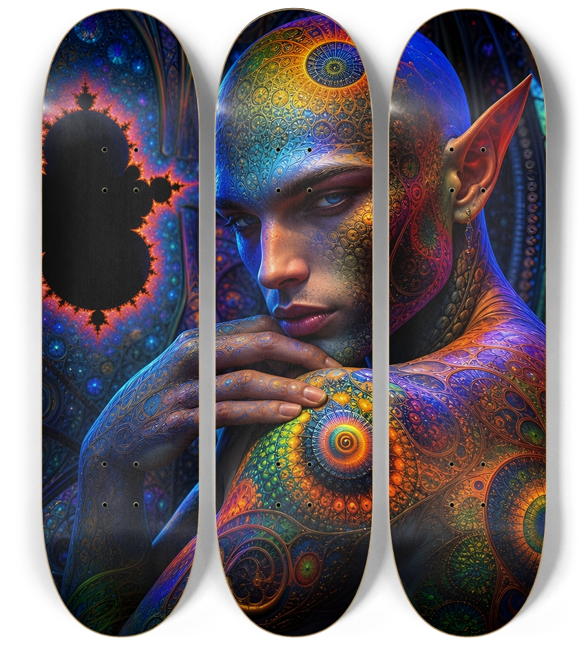 Psychedelic Fractal Alien #26 3 Deck Wall Series