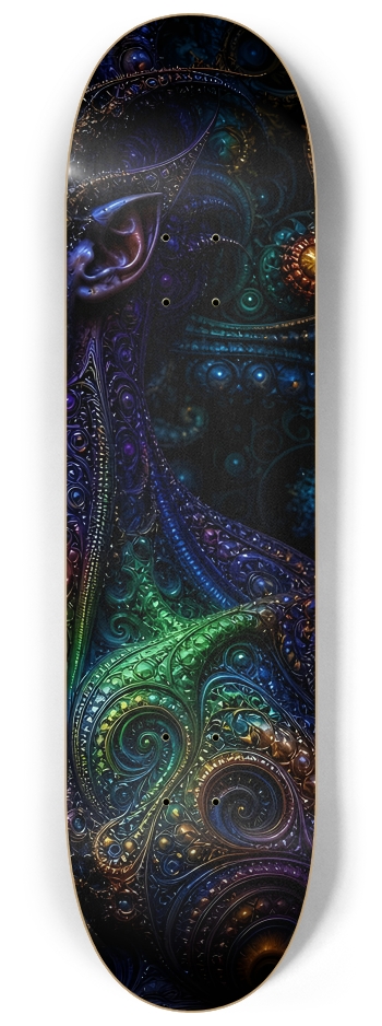 Psychedelic Fractal Alien #7 #3 8-1/4 Skateboard Deck