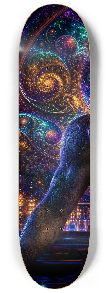 Psychedelic Fractal Dirty Blonde Bartender #28 #1 8-1/4 Skateboard Deck
