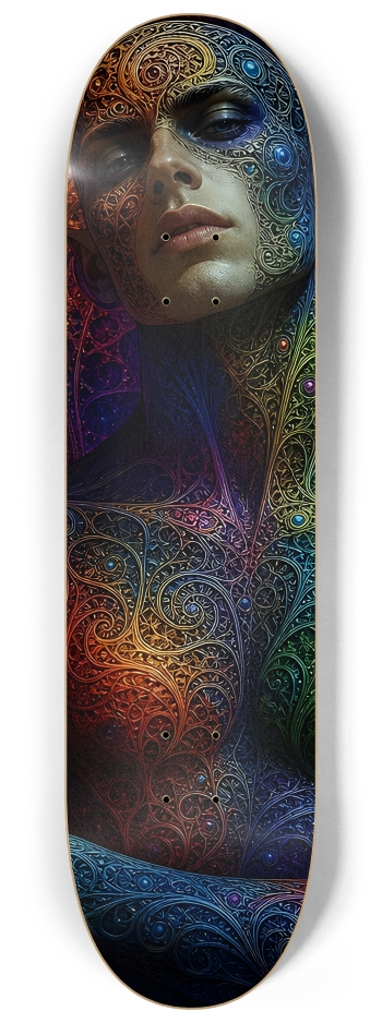 Psychedelic Fractal Alien #14 #2 8-1/4 Skateboard Deck