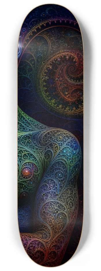 Psychedelic Fractal Alien #14 #3 8-1/4 Skateboard Deck