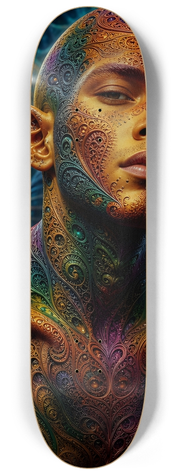 Psychedelic Fractal Alien #32 #2 8-1/4 Skateboard Deck