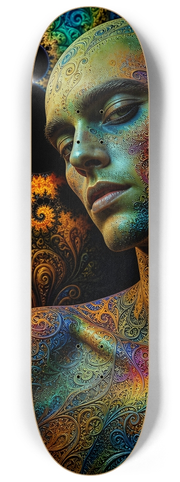 Psychedelic Fractal Alien #11 #1 8-1/4 Skateboard Deck