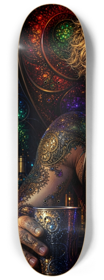 Psychedelic Fractal Dirty Blonde Bartender #29 #1 8-1/4 Skateboard Deck