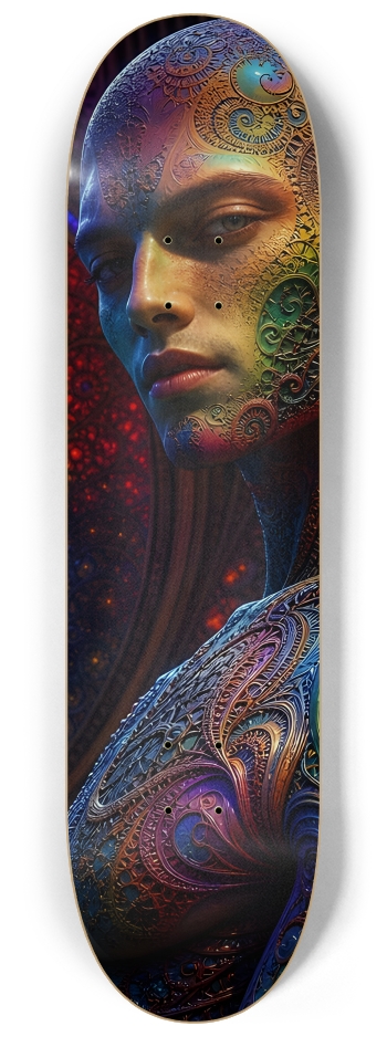 Psychedelic Fractal Alien #21 #2 8-1/4 Skateboard Deck