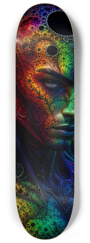 Psychedelic Fractal Alien #24 #2 8-1/4 Skateboard Deck