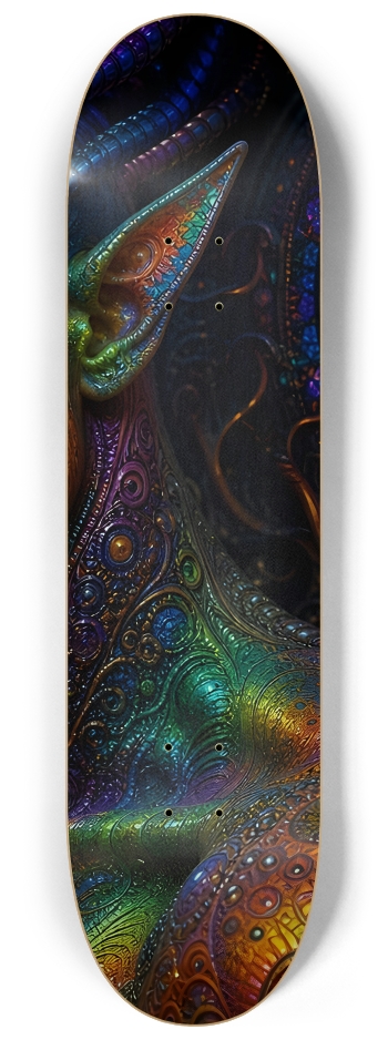 Psychedelic Fractal Alien #9 #3 8-1/4 Skateboard Deck