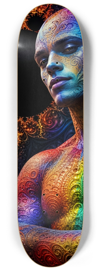 Psychedelic Fractal Alien #34 #1 8-1/4 Skateboard Deck