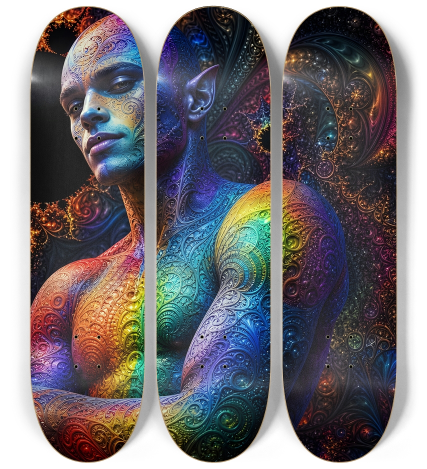 Psychedelic Fractal Alien #34 3 Deck Wall Series