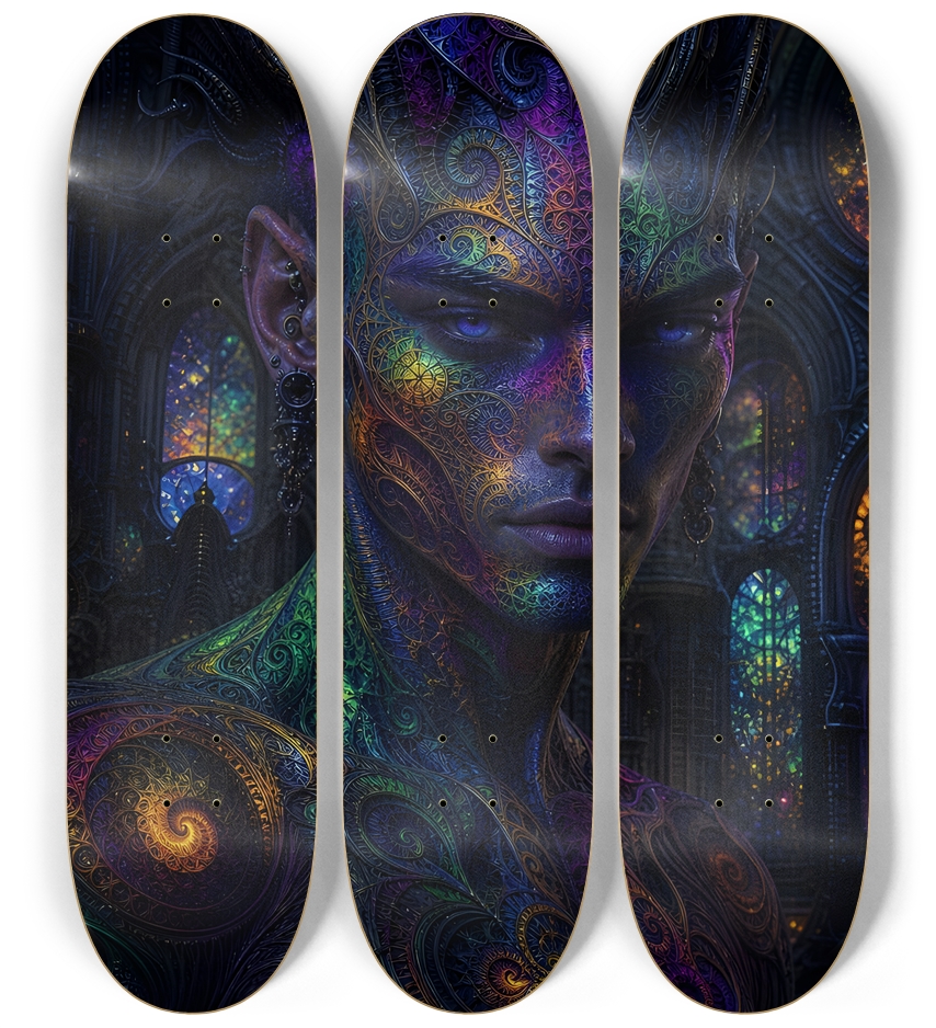 Psychedelic Fractal Alien #29 3 Deck Wall Series