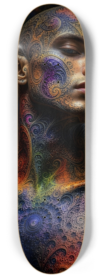 Psychedelic Fractal Alien #31 #2 8-1/4 Skateboard Deck