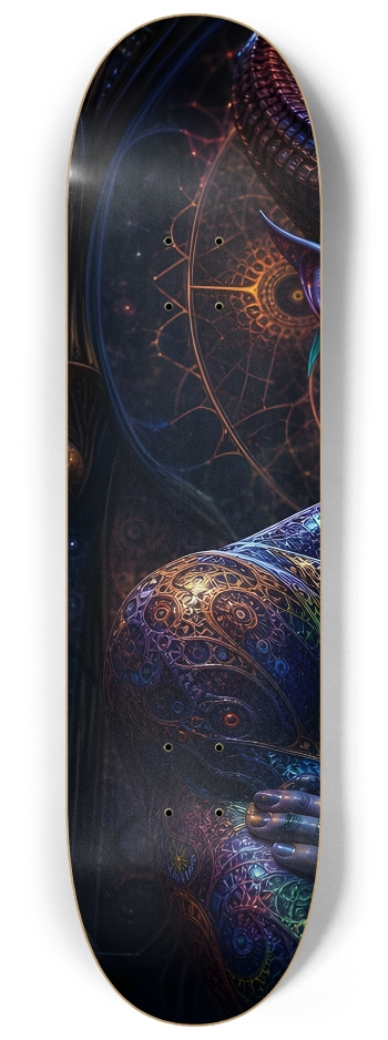 Psychedelic Fractal Alien #35 #1 8-1/4 Skateboard Deck