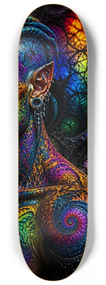 Psychedelic Fractal Alien #10 #3 8-1/4 Skateboard Deck