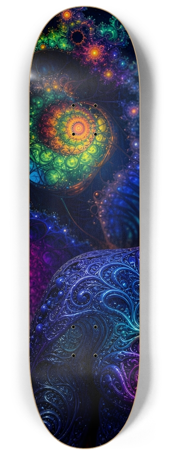 Psychedelic Fractal Alien #38 #1 8-1/4 Skateboard Deck