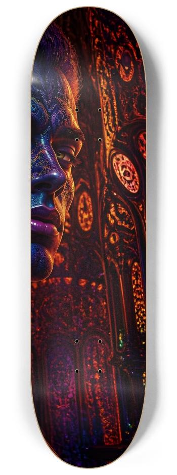 Psychedelic Fractal Alien #4 #3 8-1/4 Skateboard Deck